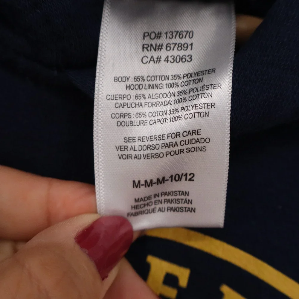 Outerstuff Philadelphia Union MLS Youth Hoodie Navy Blue Size M 10/12 Sweatshirt